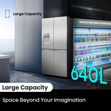 Factory second/Carton damaged Hisense 640 L PureFlex French Door Fridge – Stainless Steel (HRCD640TSW)